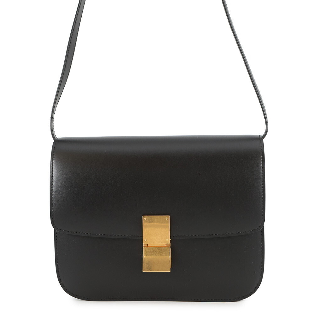 Celine Box Bag calfskin leather Black